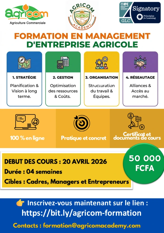 CERTIFICAT EN MANAGEMENT D'ENTREPRISE AGRICOLE